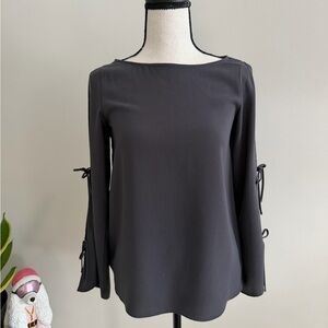 Wilfred Charcoal Blouse with Tie Sleeves